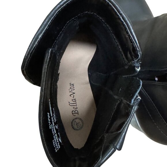 Bella-Vita Womens Black Leather Ankle Boots Sz 8WW - Picture 5 of 9